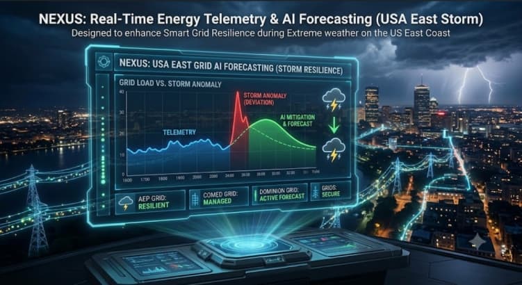 Nexus: Real-Time Energy Telemetry & AI Forecasting (USA East Storm)